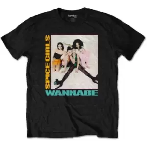 Image of The Spice Girls - Wannabe Unisex Medium T-Shirt - Black