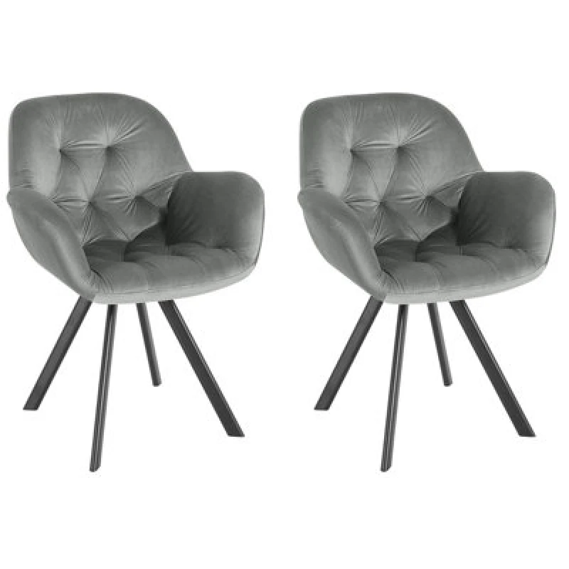 Image of Dorel Elli A.chair 2Pk Grey Velvet, Grey 5875416UK