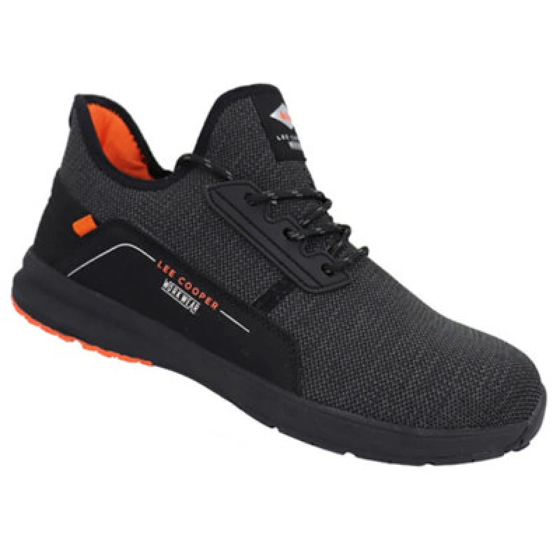Image of Lee Cooper Workwear Lee Cooper Workwear Men Knitted Look SB SRA Lightweight Safety Trainers in Black Size: 12 Black 12 Male 5050217314617