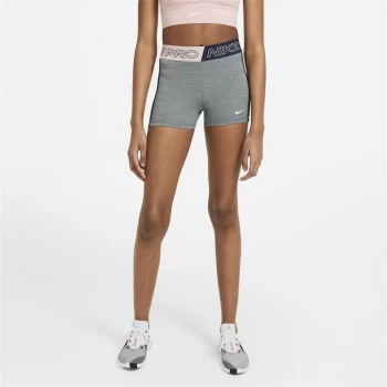 Image of Nike Pro Womens 3" Graphic Shorts - Grey/Navy