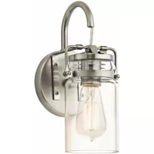 Image of Wall Light Vintage Style Canning Jars Clear Glass Shade Nickel LED E27 60W