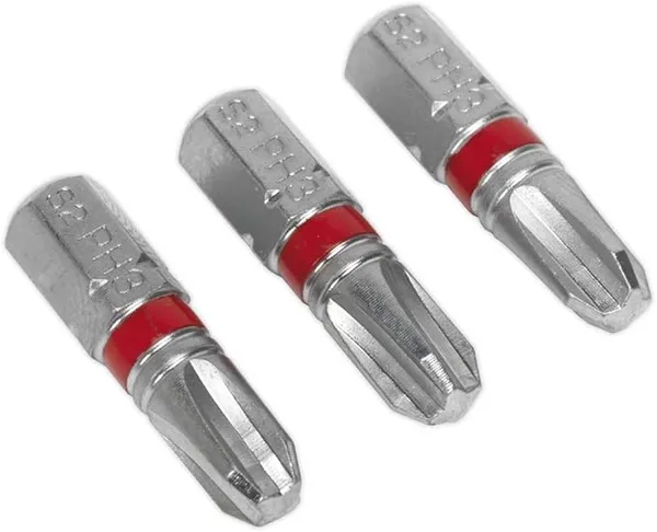 Image of Sealey AK210503 Power Tool Bits Phillips #3 Colour-Coded S2 25mm 3pc