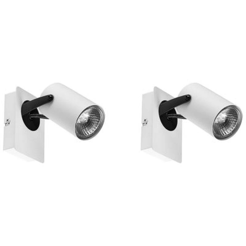 Image of Beliani Set Of 2 Spotlight Lamps Klip Adjustable Metal White