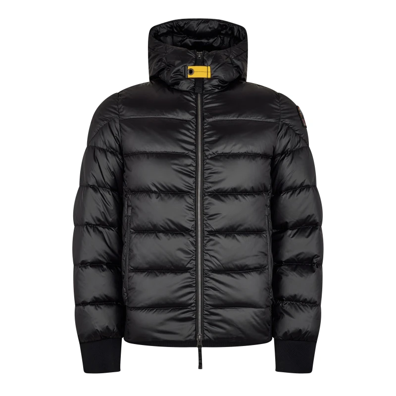 Image of Parajumpers Mens Pharell Water Resistant Duck Down Short Puffer Jacket Black male L