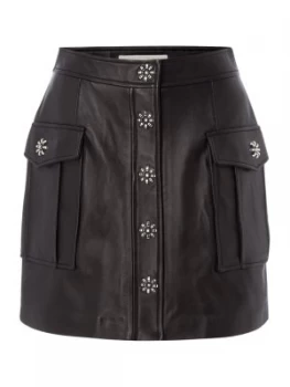 Image of Michael Kors Flap pocket a line skirt Black