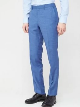 Image of Hugo Boss Getlin Check Slim Fit Suit Trousers Light Blue Size 30 Men