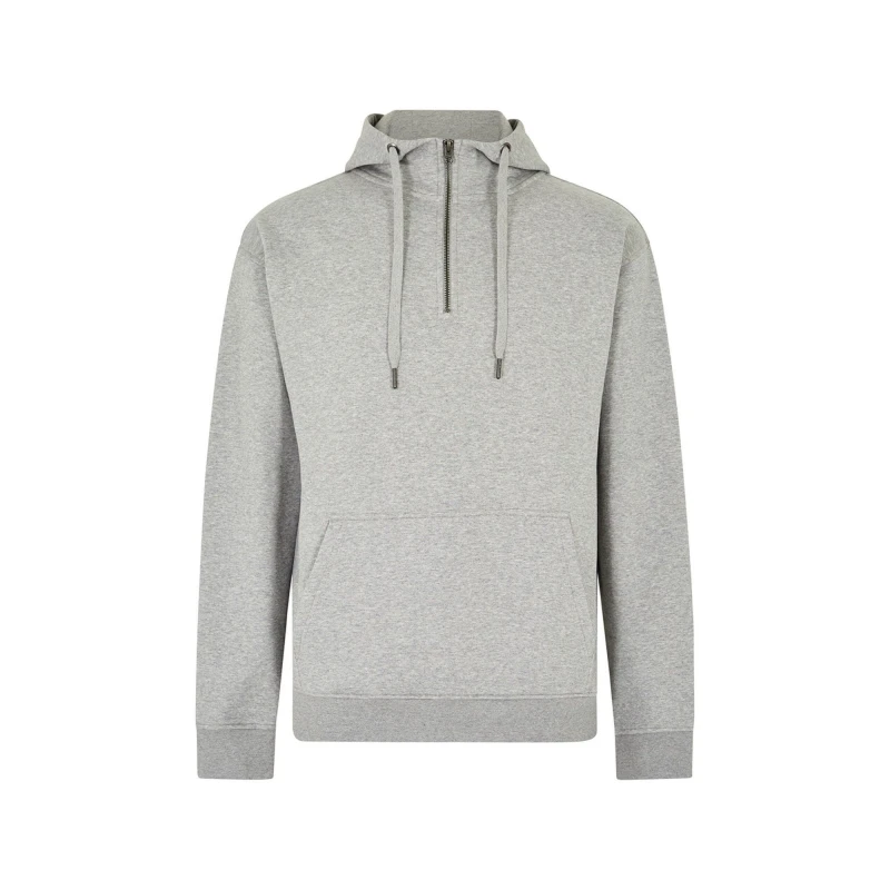 Image of Kustom Kit Mens Quarter Zip Hoodie in Grey Size: XS Grey Male XS