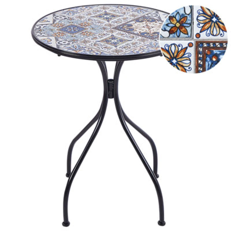 Image of Beliani Bistro Table Civita 60 Cm 60 Cm Metal Black