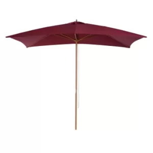 Image of Outsunny 3m x 2m Wood Wooden Garden Parasol Sun Shade Patio Outdoor Umbrella Canopy New (Wine Red)
