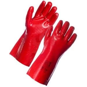 Image of Supertouch 35cm PVC Dip Gauntlet Red 23123