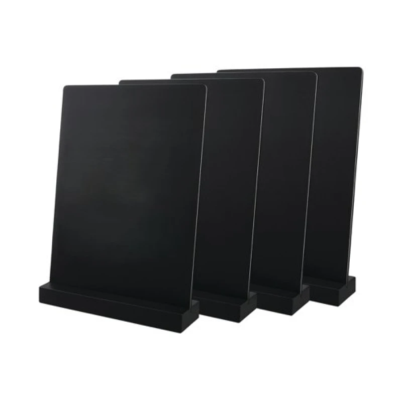 Image of Deflecto Deflecto Double Sided A5 Countertop Chalkboard Information Display Black (Pack of 4) TCB-A5-BLKX4 TCB-A5-BLKX4