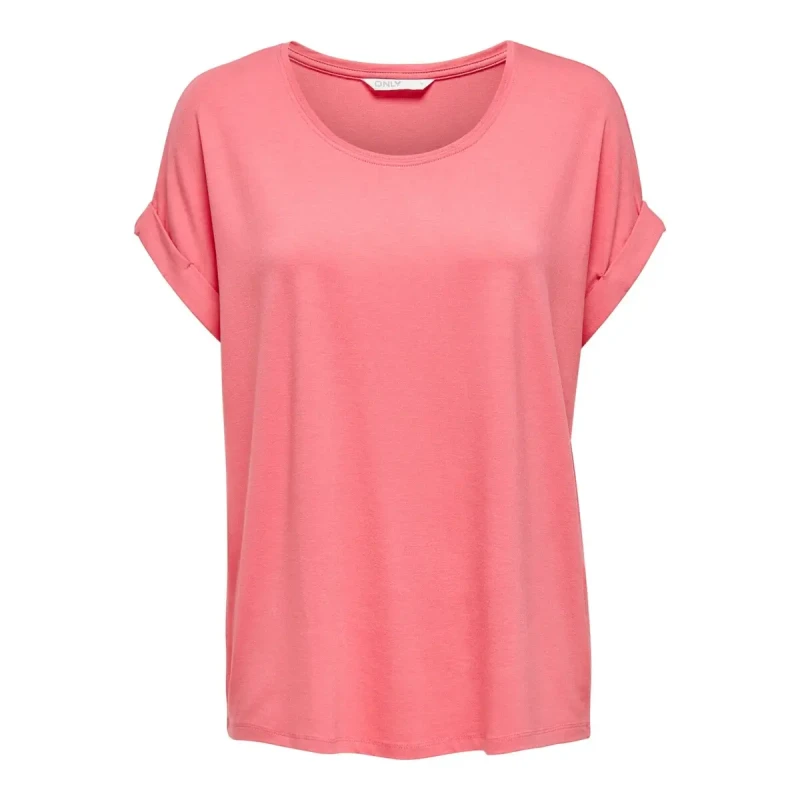 Image of Only Womens T-Shirt Only Moster manches courtes col rond Rose Female XS