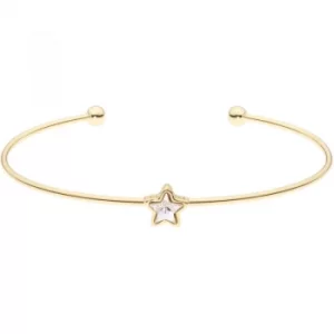 Image of Ted Baker Ladies Gold Plated Crystal Star Ultrafine Cuff Bangle