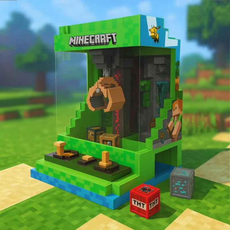 Image of Minecraft Retro Table Top Claw Crane Game