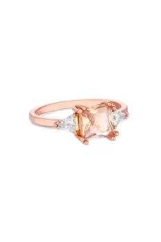 Image of Rose Gold Plated And Pink Cubic Zirconia Ring