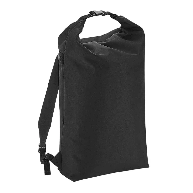 Image of Bagbase Mens Icon Roll-Top Backpack in Black Male