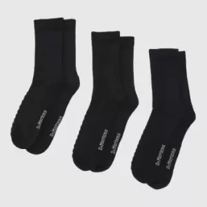 Image of Dr Martens Black Double Doc Sock 3 Pack