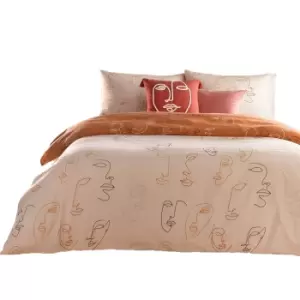Image of Furn Kindred Abstract Duvet Cover Set (King) (Apricot)