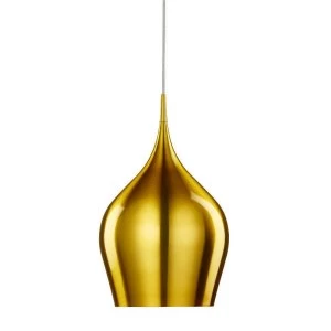 Image of 1 Light Large Dome Ceiling Pendant Gold, E27