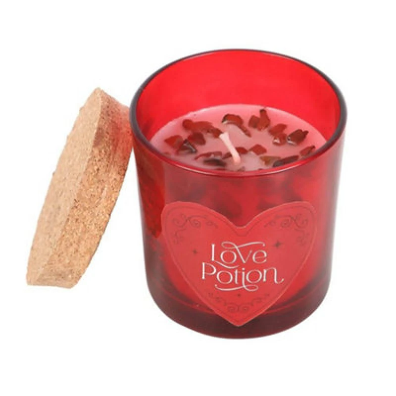 Image of Something Different Something Different Love Potion Raspberry Crystal Chips Scented Candle in White White One Size Unisex 5063703387217