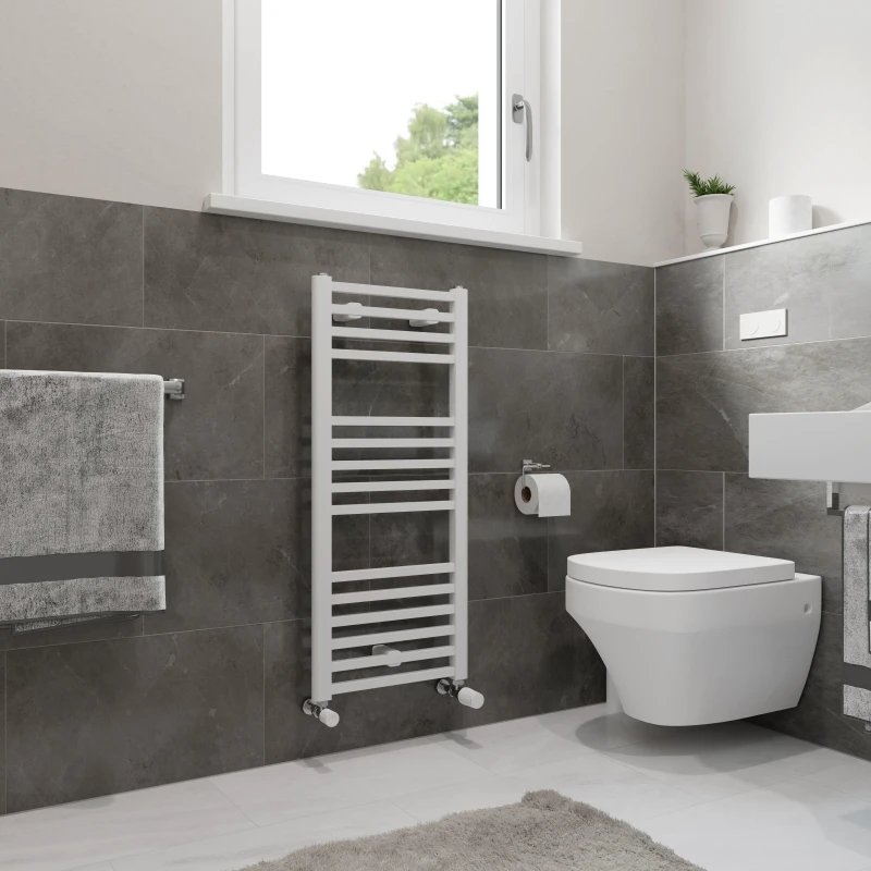 Image of Agadon Willow Designer Towel Radiator in White Size: 677mm x 500mm White Unisex 677mm x 500mm