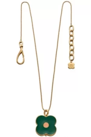 Image of Ladies Orla Kiely Gold Plated Abacus Flower Short Necklace N4155