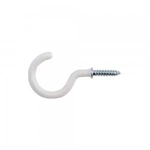 Image of Wickes Round Cup Hook - White Pack of 25