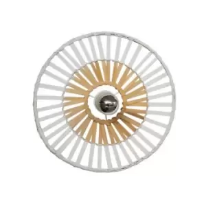 Image of Larissa Lighting - Larissa Silikou Decorative Ceiling Light White Bamboo 1x E27 Max 40V