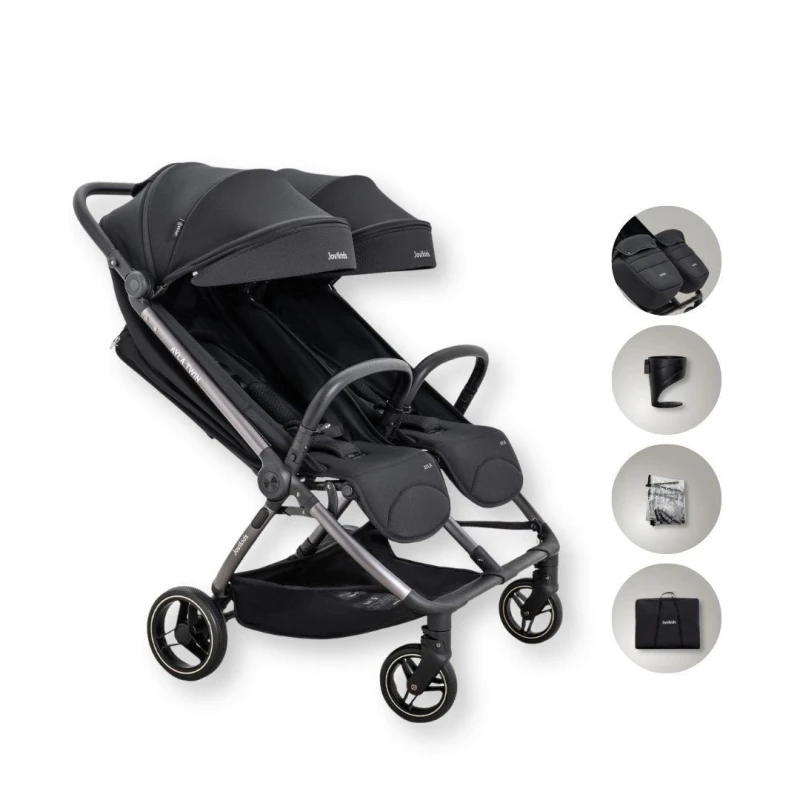 Image of JoviKids JoviKids Ayla Twin Stroller - Urban Black Pushchairs 1 Black 73839090027