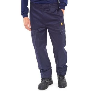 Image of Click Fireretardant 32" Waist with Regular Leg Work Trousers Navy Blue
