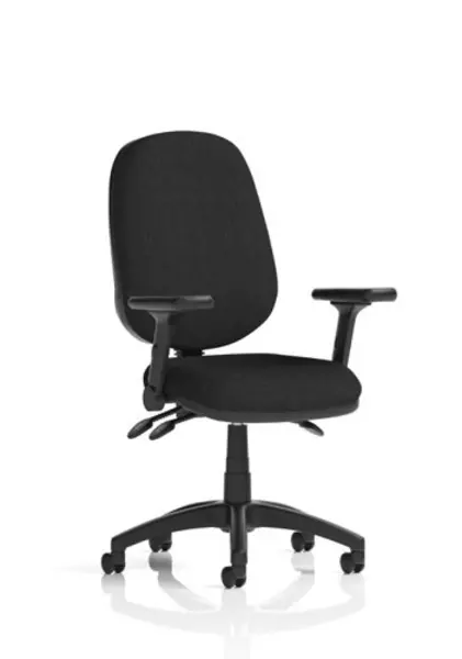 Image of Eclipse Eclipse Plus III Lever Task Operator Chair Black With Height Adjustable And Folding Arms DE03BLKFD