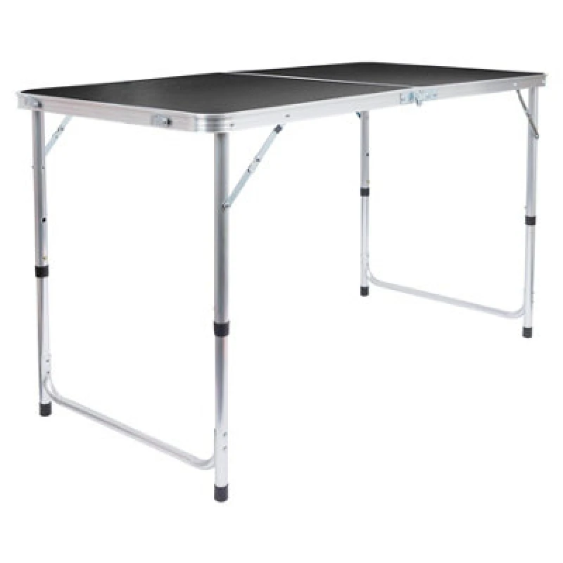 Image of Harbour Housewares Height Adjustable Aluminium Folding Picnic Table - 120Cm (4ft) - Black - Portable Outdoor Garden Camping