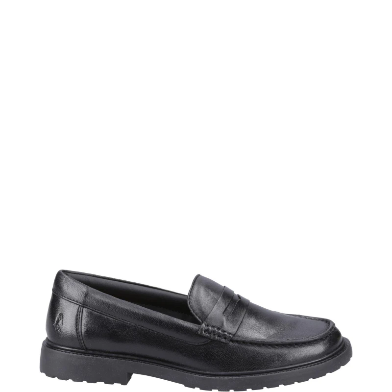 Image of Hush Puppies Girls Verity Slip On Leather School Shoes UK Size 5 (EU 38) Black HUS682-BLKBLK-5