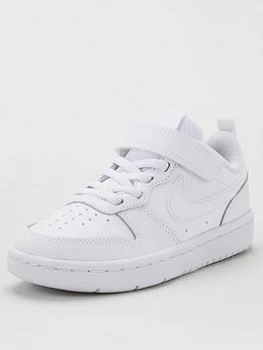 Image of Nike Court Borough Low 2 Childrens Trainers - White/White/White, Size 12