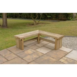 Image of Forest Garden Double Corner Sleeper Bench - 1.2m
