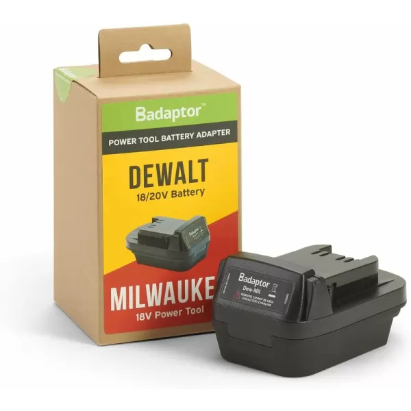 Image of 18V battery adapter compatible with DEWALT batteries For Milwaulki - Black - Badaptor