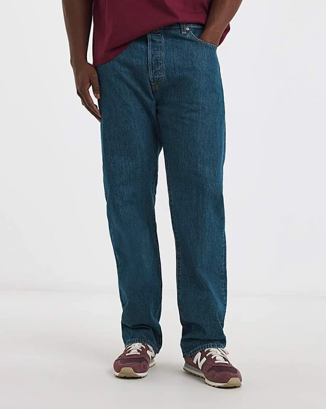 Image of Levis Levis 501 Original Straight Fit Jean Dark Indigo - Levis - Size: 48R Dark Indigo Male 48R LE31805
