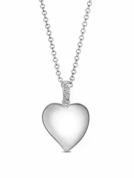 Image of Simply Silver Sterling Silver 925 Cubic Zirconia Puff Heart Pendant Necklace