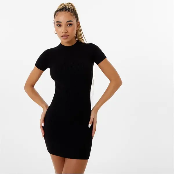 Image of Jack Wills Ribbed Dress - Black 6