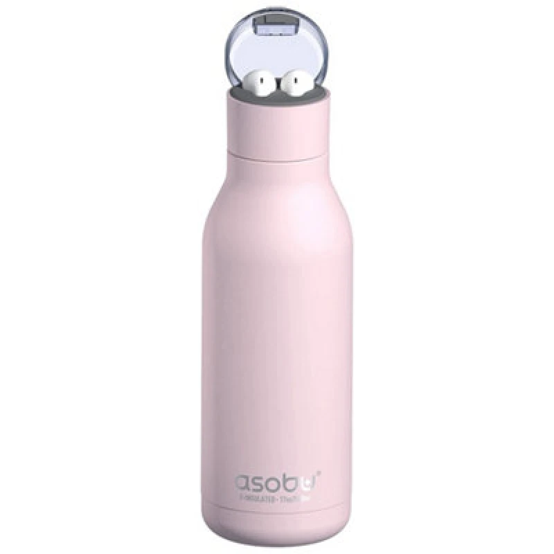 Image of asobu Earphone H2 Audio Insulated Water Bottle Stainless Steel 600ml Pink Pink