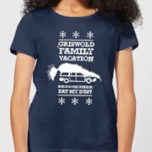 Image of National Lampoon Griswold Vacation Ugly Knit Womens Christmas T-Shirt - Navy - M