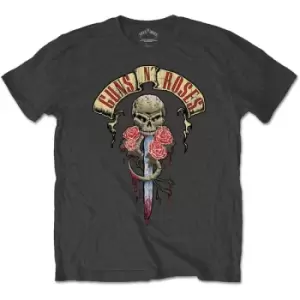 Image of Guns N' Roses - Dripping Dagger Unisex Large T-Shirt - Grey