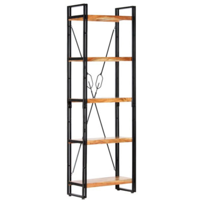 Image of Vidaxl 5-Tier Bookcase 60X30X180 Cm Solid Acacia Wood