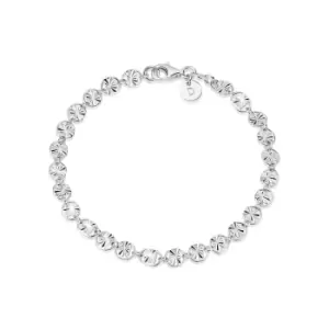 Image of Daisy London 925 Sterling Silver Treasures Sunburst Chain Bracelet Sterling Silver