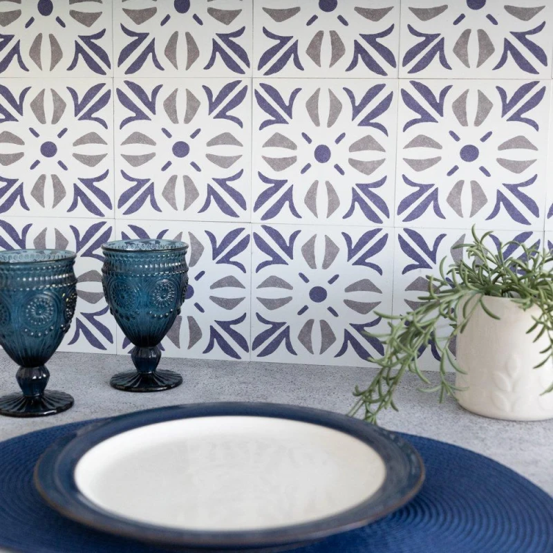 Image of D C Fix Self Adhesive Vinyl Wall Tiles Cubia Blue Blue unisex 0.42 SQM