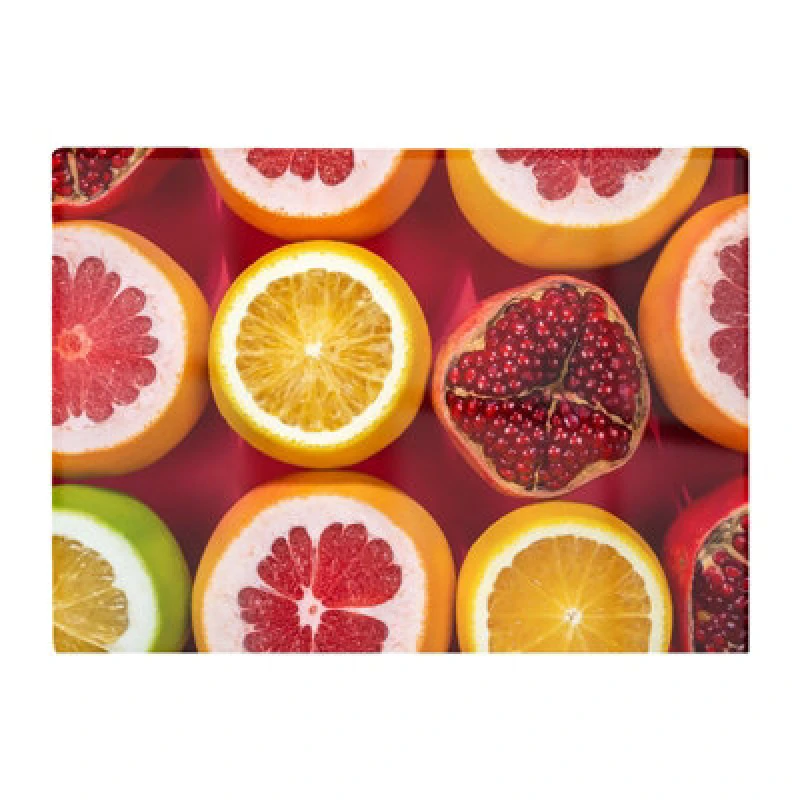Image of Warren Reed Designer Citrus And Pomegranate Glass Chopping Board