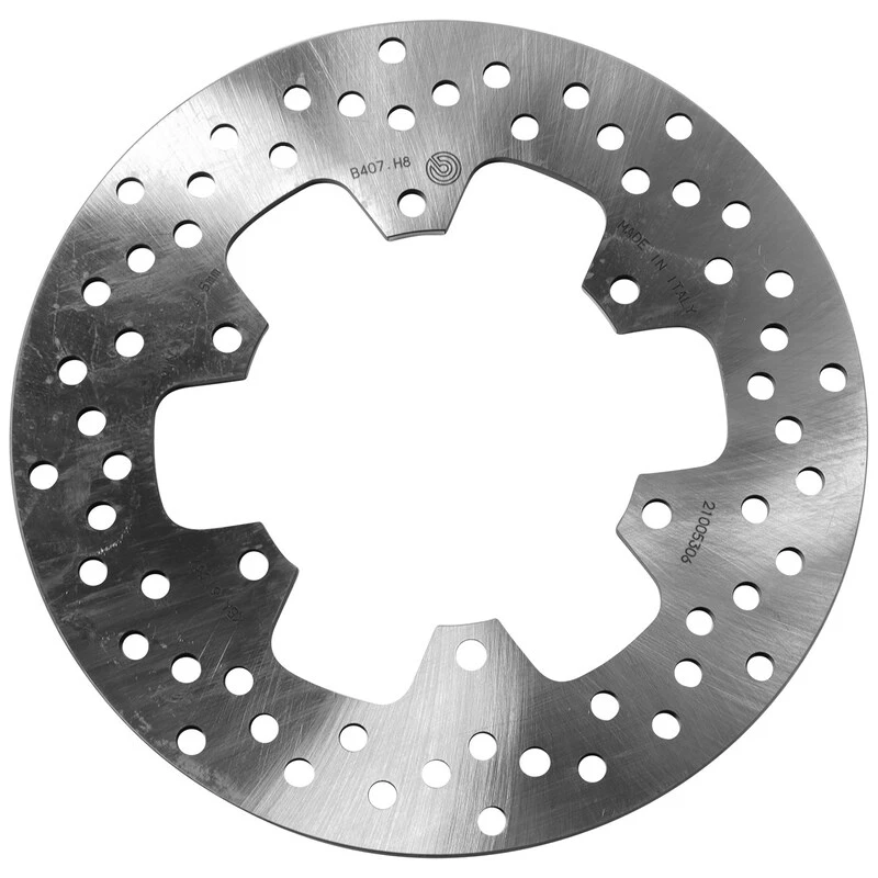 Image of BREMBO 68B407H8 Brake disc PRIME - Serie-Oro - Fixed Disc Rear, Perforated Brake Disc (82)