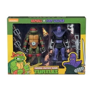Image of Raphael V Foot Soldier (Teenage Mutant Ninja Turtles Cartoon) Neca Action Figure 2-Pack