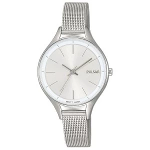 Image of Pulsar PH8277X1 Ladies Stainless Steel Mesh Bracelet With Silver Dial 50M Watch