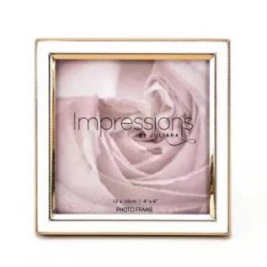 Image of Impressions Gold & White Epoxy Photo Frame 4" x 4"
